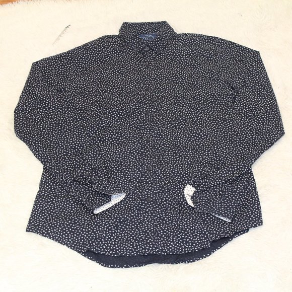 zara man slim fit sz L blue with flower pattern - Picture 3 of 7